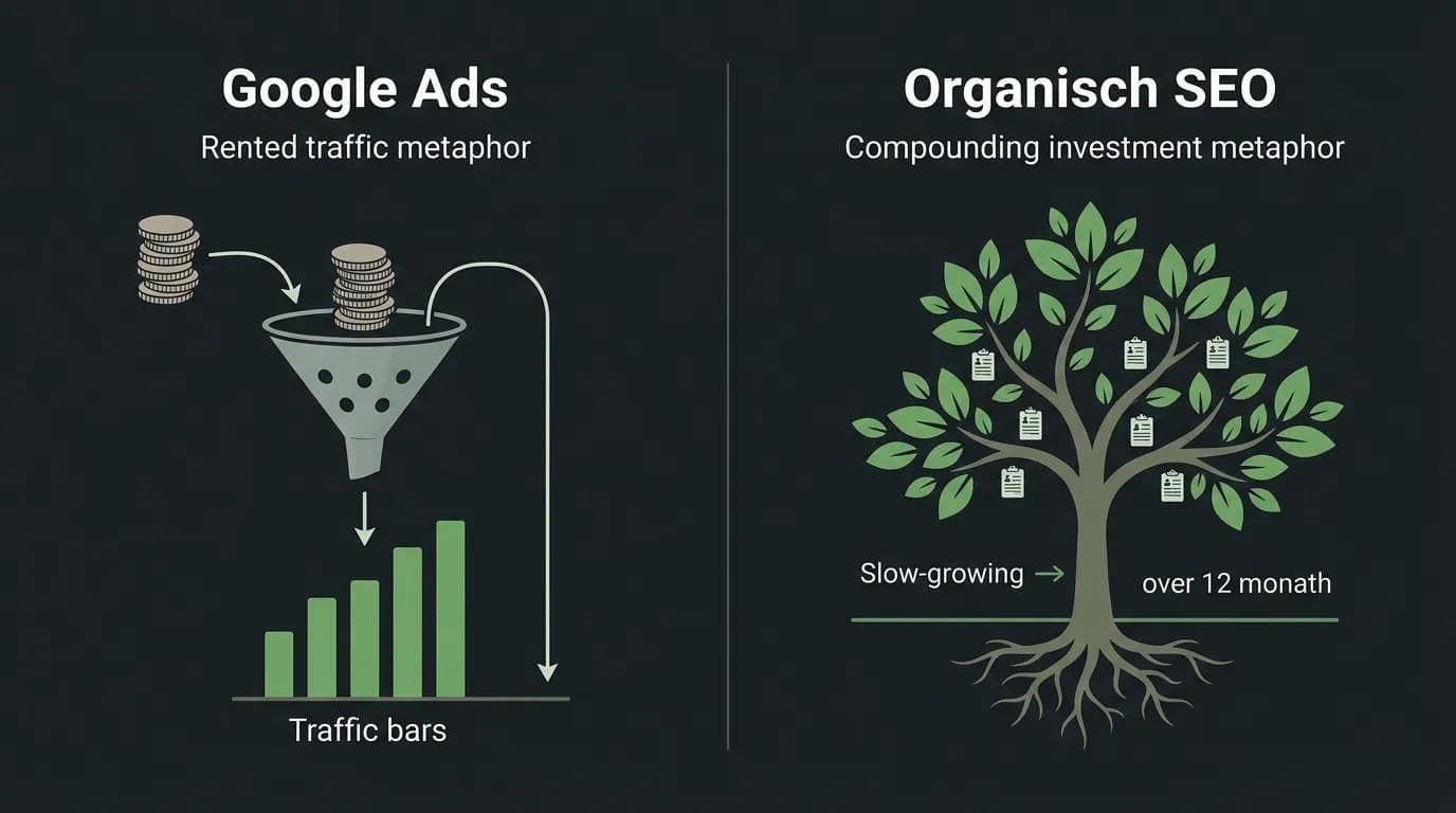 Organisch SEO versus Google Ads in medisch toerisme: gehuurd verkeer vs duurzame organische groei
