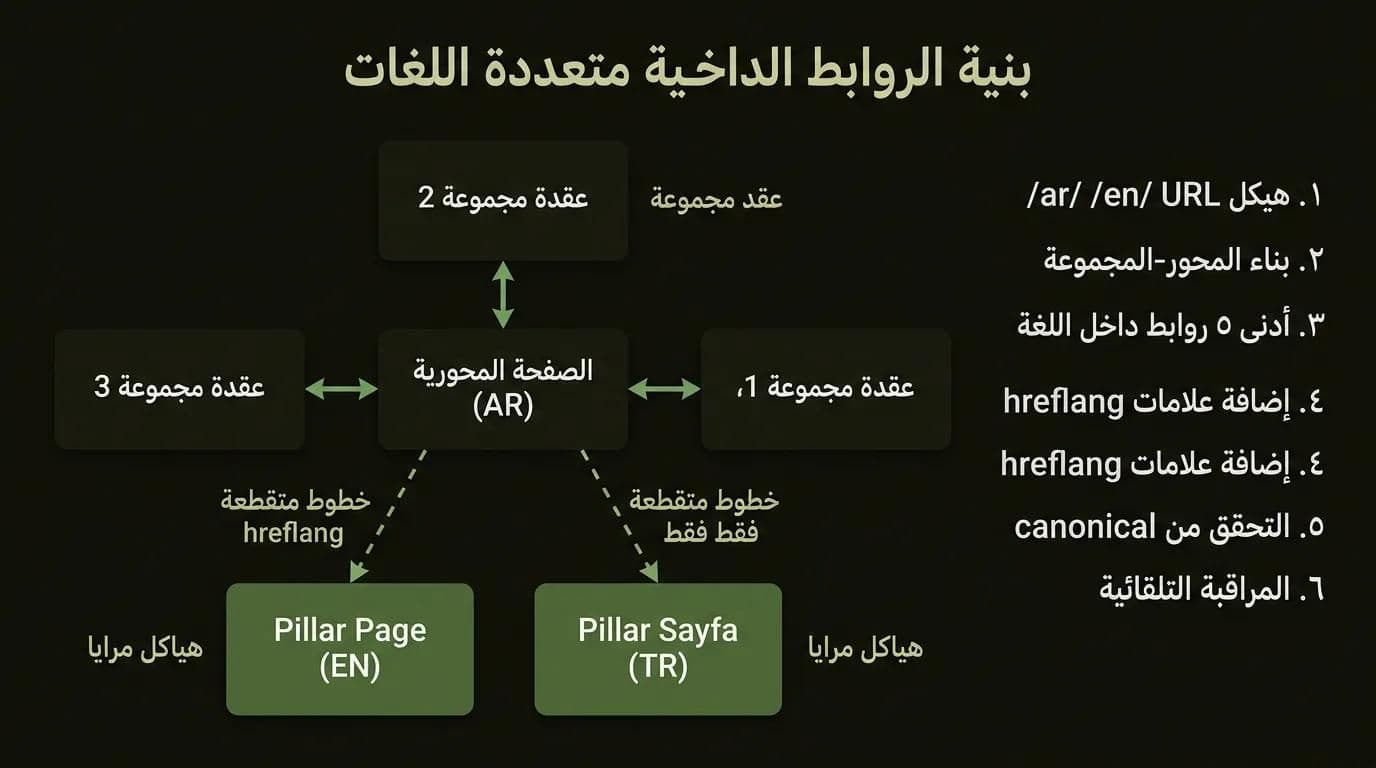 مخطط بنية الروابط الداخلية لموقع متعدد اللغات بـ 6 خطوات