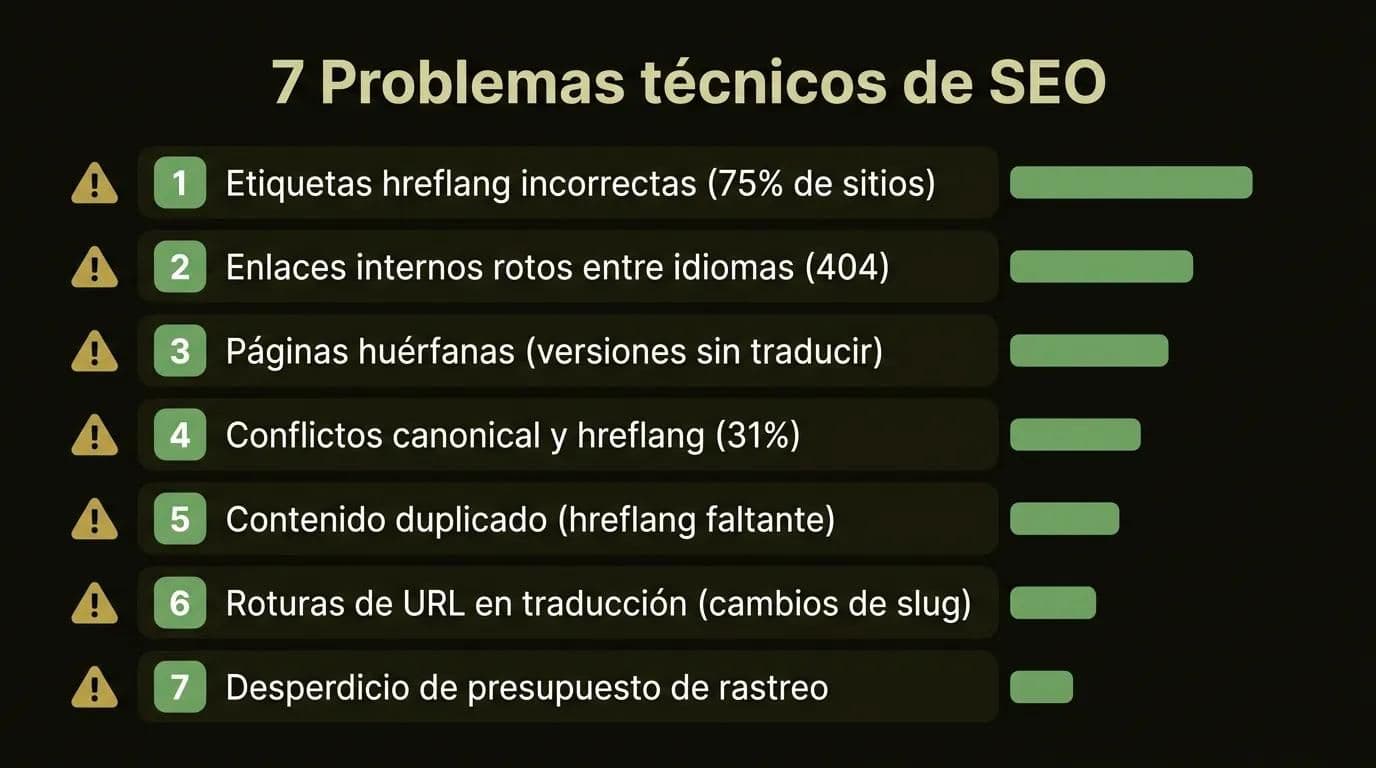 Los 7 mayores problemas técnicos de SEO en sitios web multilingües